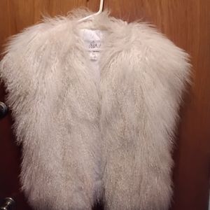 Tibetan Lamb Cream fur vest size medium